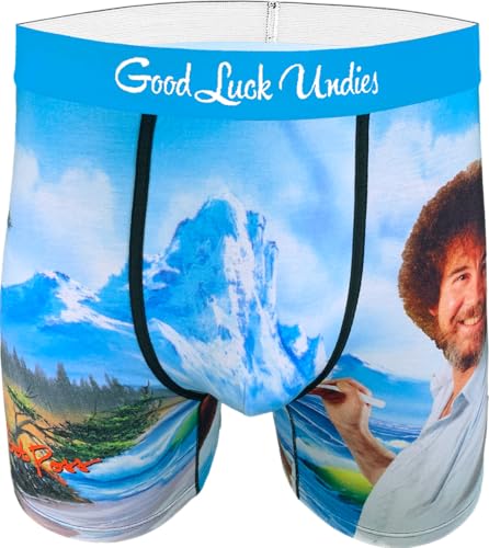 Good Luck Undies Men's Bob Ross Boxer Brief Underwear2