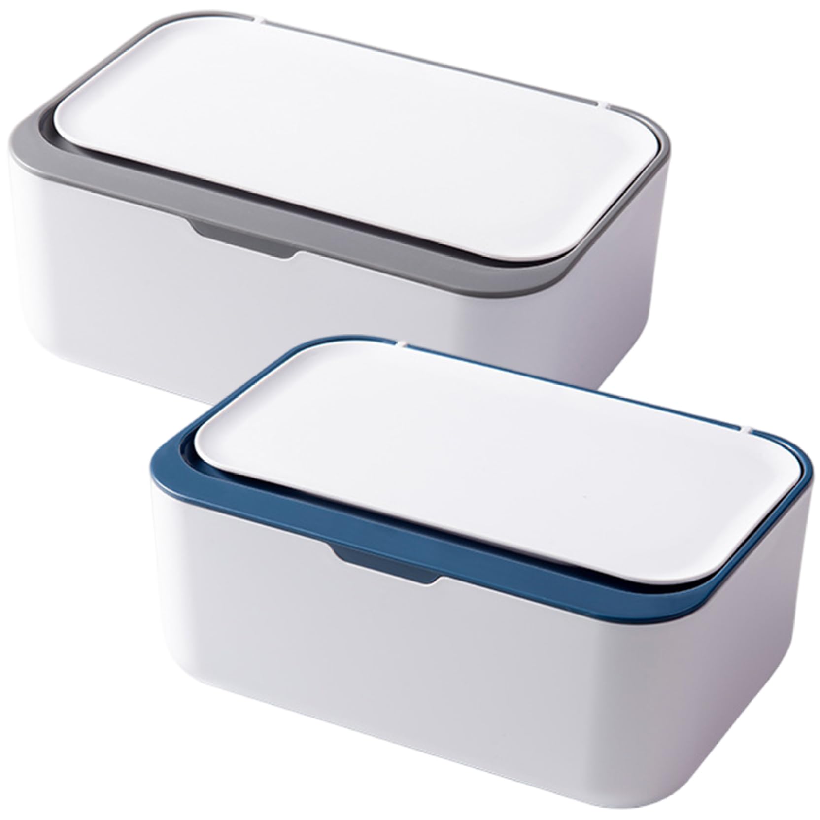 2PCS 7.5x5.1x3 Inch Baby Wipes Dispenser Box, Plastic Leakproof Wet/Dry Tissue Holder with Non-Slip Base