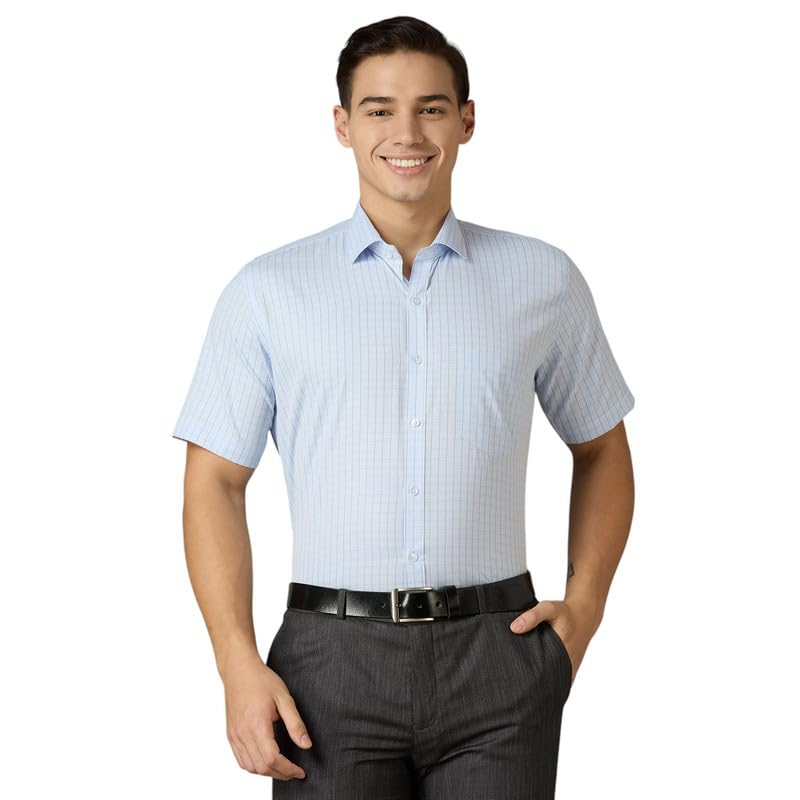 Image of Mark & Albert Men's Half Sleeves Cotton Formal Shirt