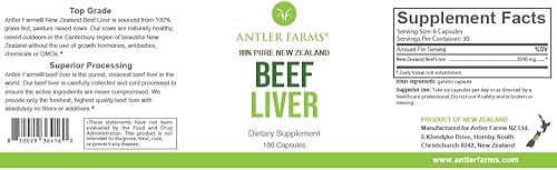 Miniatura 9 de Antler Farms - Paquete 100% puro de hígado de carne de Nueva Zelanda y médula ósea, suplemento procesado en frío