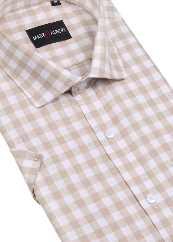 Image of Mark & Albert Men's Half Sleeves Cotton Formal Shirt