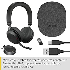 Jabra Evolve2 75 Micro-casque stéréo sans fil pour PC, station de charge, 8 microphones, écouteurs mousse double densité… - Les Beatles, Paul McCartney, John Lennon, RIngo Starr, George Harrison Jabra Evolve2 75 Micro-casque stéréo sans fil pour PC, station de charge, 8 microphones, écouteurs mousse double densité… – Image 2