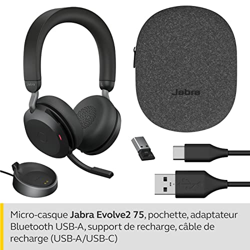 Jabra Evolve2 75 Micro-casque stéréo sans fil pour PC, station de charge, 8 microphones, écouteurs mousse double densité… - Les Beatles, Paul McCartney, John Lennon, RIngo Starr, George Harrison Jabra Evolve2 75 Micro-casque stéréo sans fil pour PC, station de charge, 8 microphones, écouteurs mousse double densité… – Image 3