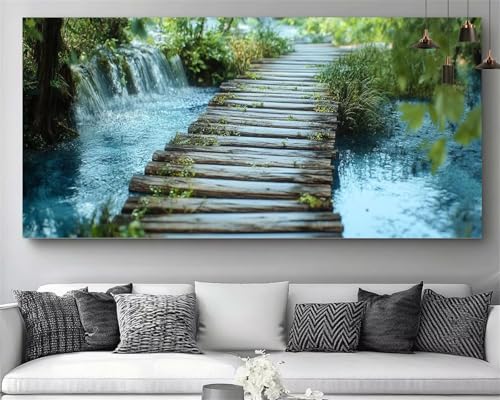 Canevas Artisanat d'Art Diamond Painting XXL Strass Cristal 5D Motif Cascade