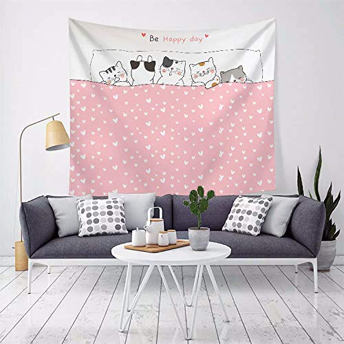 YYZCM Tapisserie Murale Décorations pour la Maison pour Le dortoir de Chambre à Coucher Chat de Dessin animé Foulards, châles de Protection Solaire, literie bohème-XL/175X230cm Cover