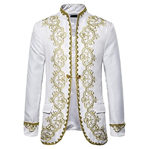 Veste blazer brodé doré chic au style britannique pour homme