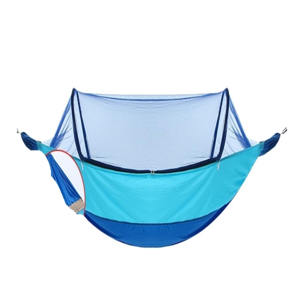 Amaca da campeggio con apertura rapida, zanzariera integrata e anti-ribaltamento, perfetta per viaggi e relax.