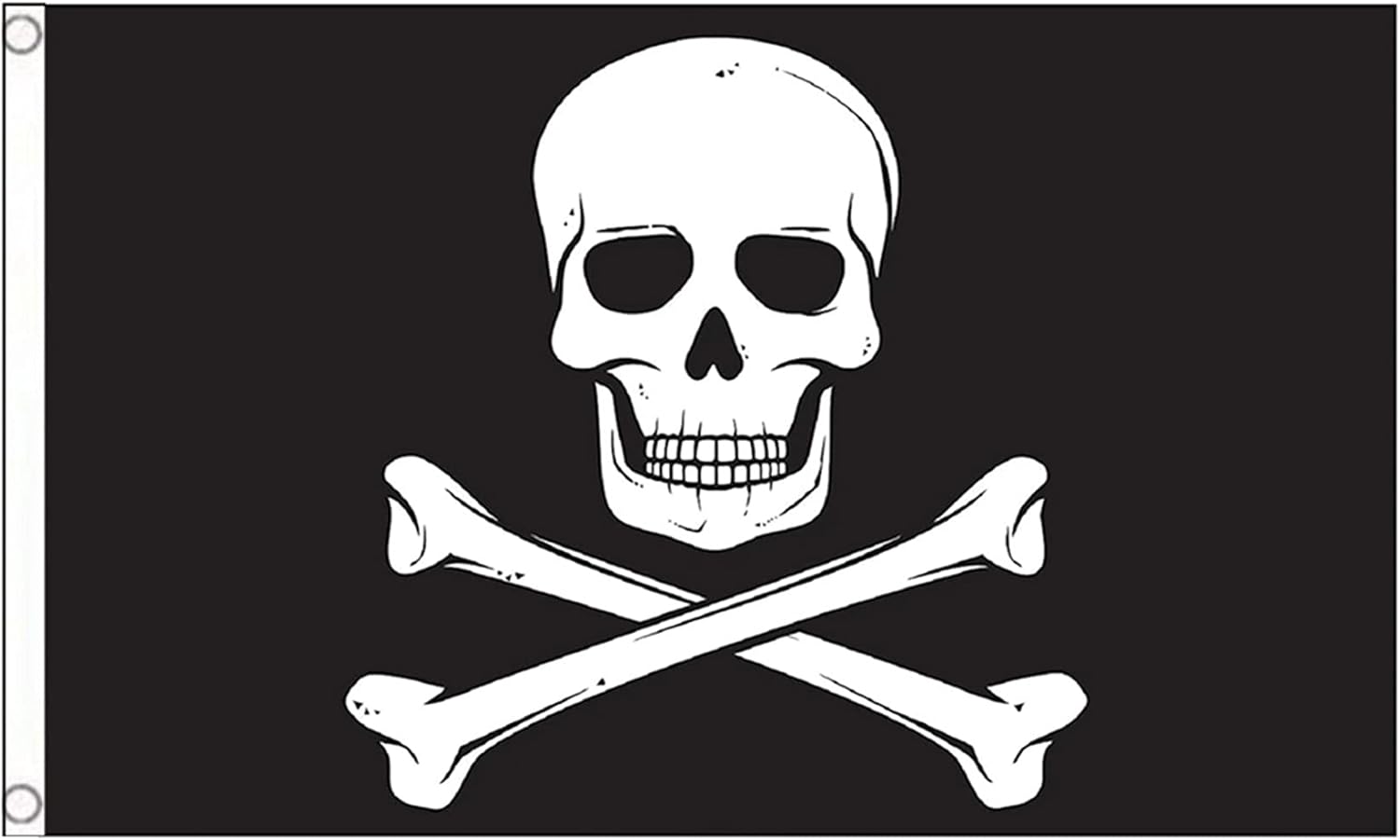 Jolly Roger 6X10 FT, Pirate Skull and Crossbone Polyester Flags, Double Stitched Skull Flags with Brass Grommets and Stronger Header.s (6X10)