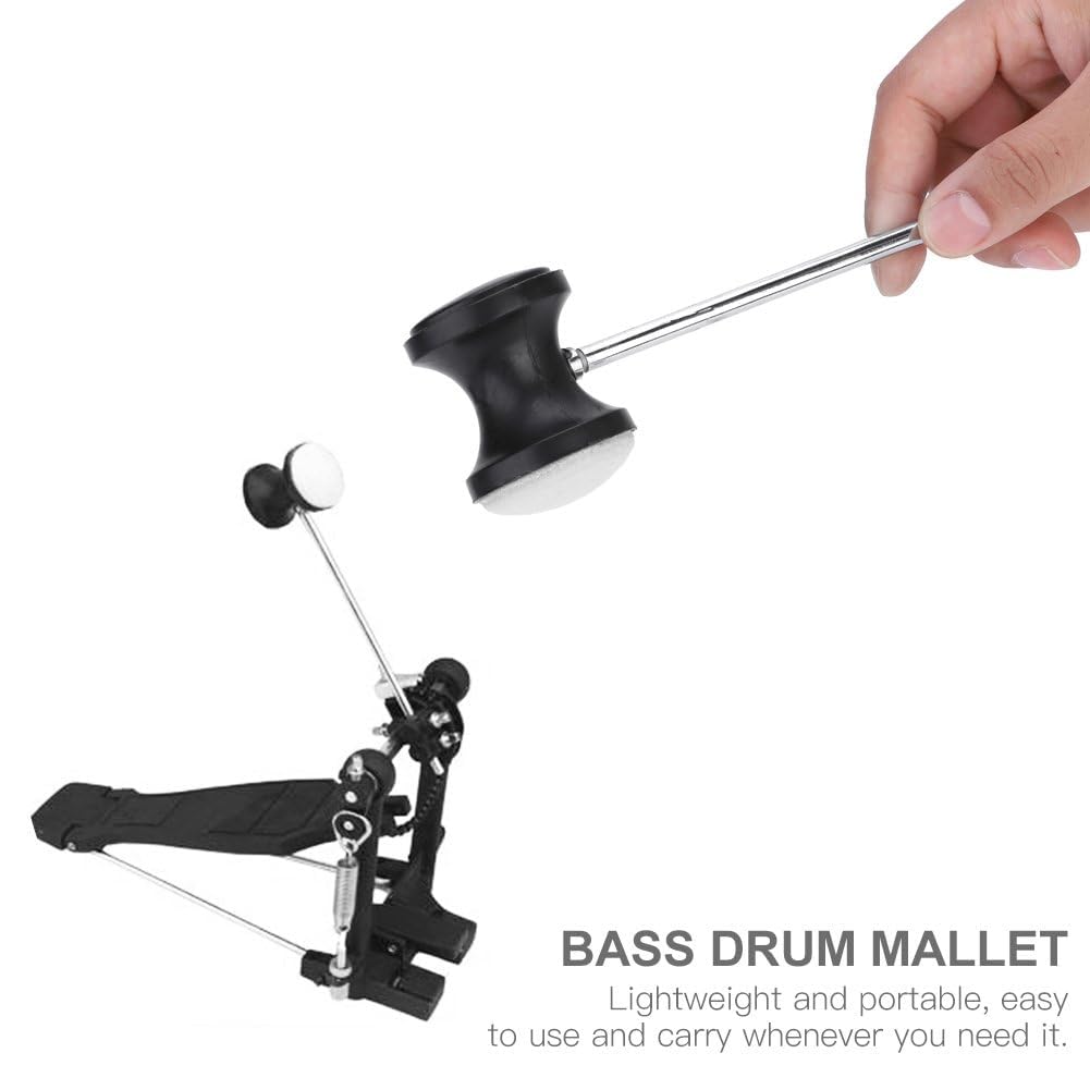 Mazo De Pedal Para Bombo, 2 Piezas Repuesto Para Cabeza Maza De Pedal De Bombo Accesorios Bateristas Instrumentos De Percusión Con Cabeza Redonda De Fieltro Y Mango De Martillo De Acero Inoxidable