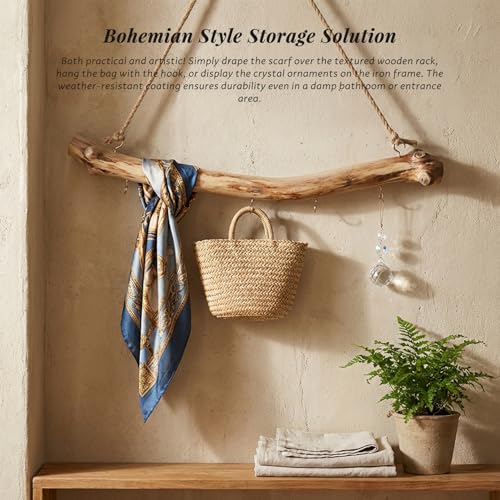 Estante para bikini y collares de madera de 15 pulgadas con 5 ganchos 3
