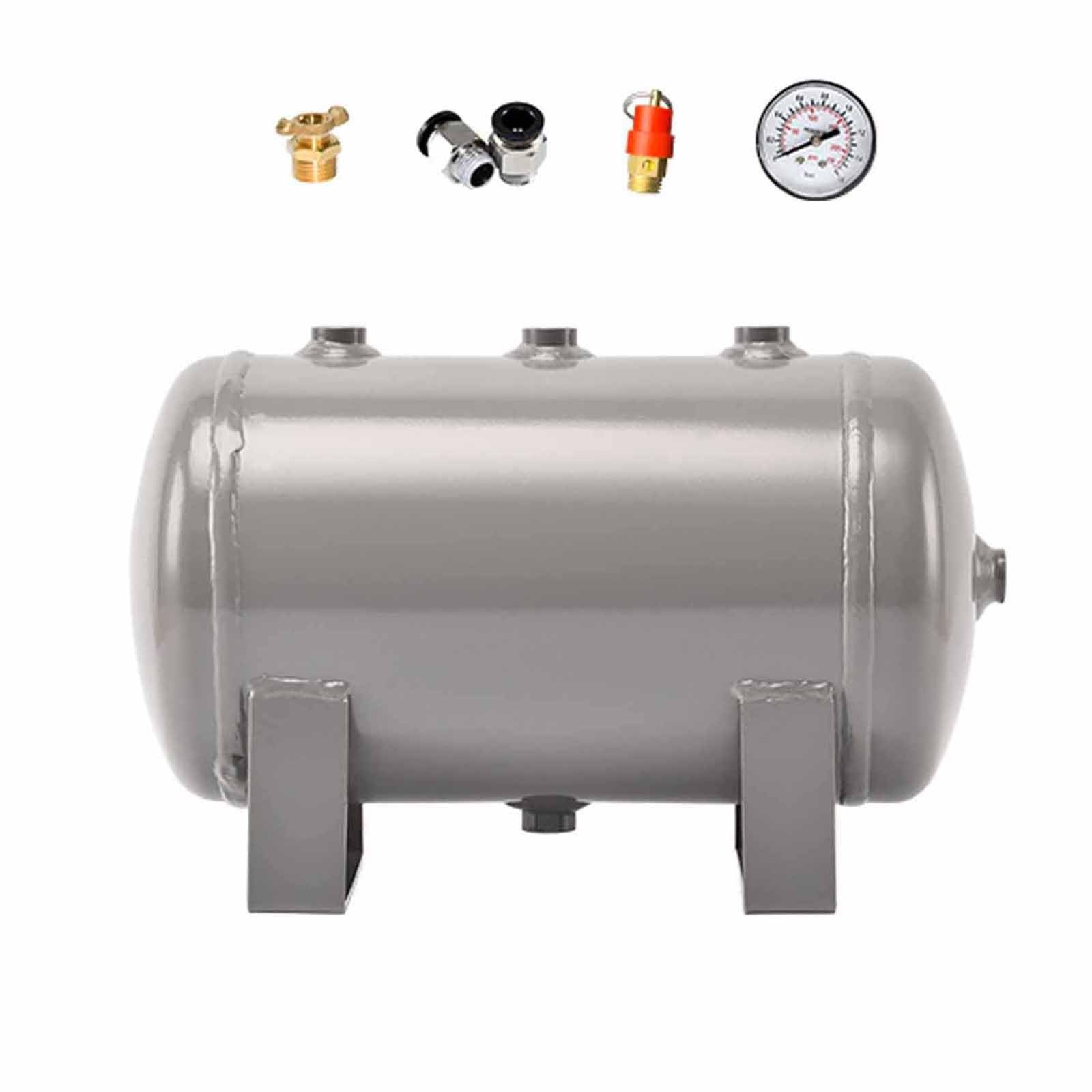 serbatoio aria 1 3 8 13 16 21 26 33 40 47 Gal Serbatoio orizzontale per compressori d'aria, Lunga durata Serbatoio per aria personalizzabile per il gas compresso, Grande serbatoio d'aria(5L/1.3Gal (St