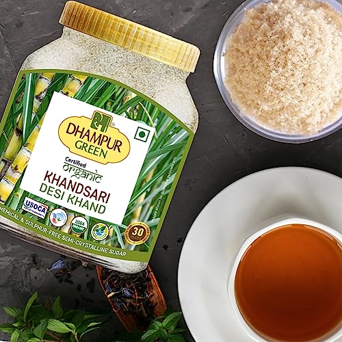 Image of Dhampure Speciality Organic Desi Khand 1.6 Kg (800G X 2) | Khandsari Unrefined Cane Sugar | Organic Raw Cane Khand Sugar | Sulphur Free Natural Traditional Sweetener | Healthy Alternative to Refined Sugar (Pack of 2)