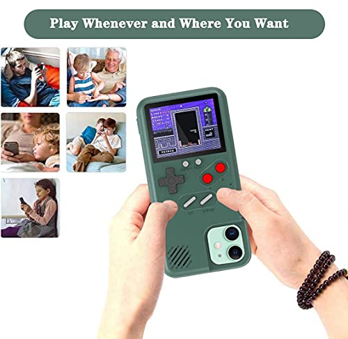 Autbye Gameboy Phone Cases, Retro 3D Gameboy Case For Iphone With 36 Small Games, Color Display Shockproof Video Game Phone Case, Phone Protective Case (For Iphone 11, Green) #TOP5