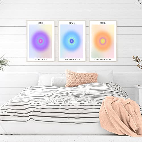 Feoftie Mind Body Soul Wall Art Angel Numbers Poster Y2K Posters Spiritual Wall Art Aura Poster Trendy Wall Decor Affirmation Poster Aura Wall Art Spiritual Wall Decor 16X24 Inch Set Of 3 Unframed #TOP4