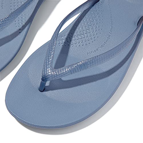 Image of FitFlop Womens iQushion Rubber Flip-Flops with Contoured Footbed for Walking, Lightweight Ergonomic Flip Flop Sandals with Arch Support and Foot Impact Pillows