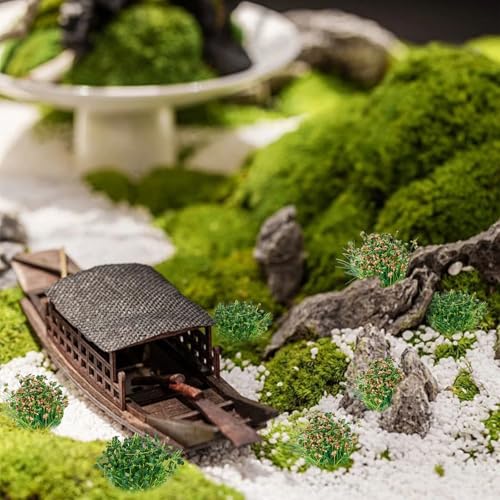 56pcs Miniature Plants Static Grass,Green Lowland Shrubs Bushy Tufts for Model Train Scenery,Woodland Scenic Layoutwar Gaming Terrain,DIY Craft Model Architecture Building - Image 7
