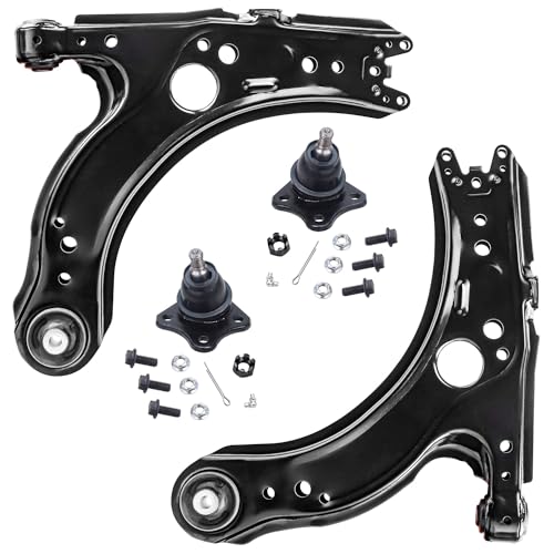 Detroit Axle - Front End 4pc Suspension Kit for Volkswagen Jetta Beetle Golf 2 Lower Control Arms 2 Lower Ball Joints Replacement