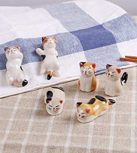 Porcelain Knife Rests Chopstick Rest Set, Cat Chopsticks Rest Dinner Spoon Stand Knife Fork Holder, Sybhunco (Set Of 6) #TOP4