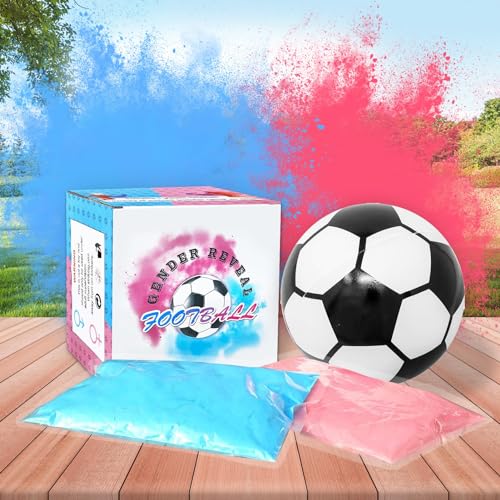 Gender Reveal Football, bebé surpresa futebol, sala de festas de revelação de género, bola de futebol reveladora de género menina ou menino, kit completo para Baby Shower