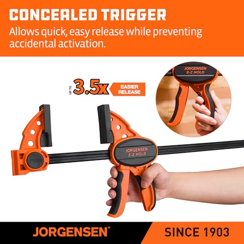 Image of Jorgensen 24 inch One Hand Clamp /Spreader - 2-pack, Medium Duty, E-Z Hold Bar Clamps Set