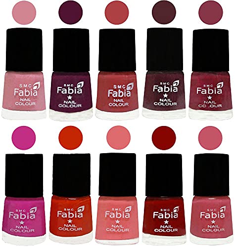 Image of ALL IN ONE (PACK OF 10), Long Lasting Glossy Nail Polish, 6 ml Each, All Vibrant Colours,02201