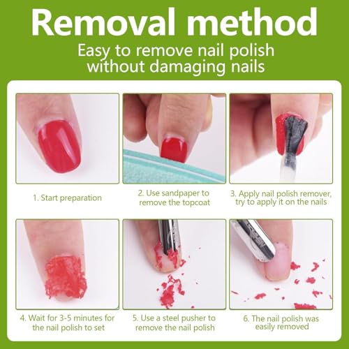 Image of NAILWIND 4 in 1 Beginner's Nail Polish Remover Set | Gel Nail Polish Remover 15 ml | Step Buffer and Cuticle Oil - Cuticle Pusher | Magic Remove Soak-Off Gel Polish | Peel Off In 2-5 Minutes, No Need for Foil, Soaking or Wrapping