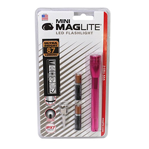 MagLite Mini LED 111 lm Compact 2 AAA Cell Alkaline, Hot Pink