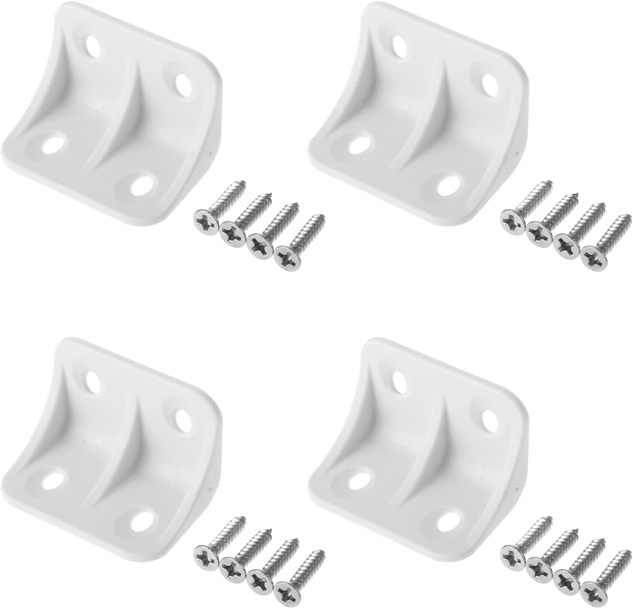Yinpecly 100PCS Corner Brace 1.42" x 0.94" x 0.94"(LxWxH) Shelf Closet Furniture Nylon Corner Braces Angle Bracket for Window Drawer Dresser Furniture White Tone