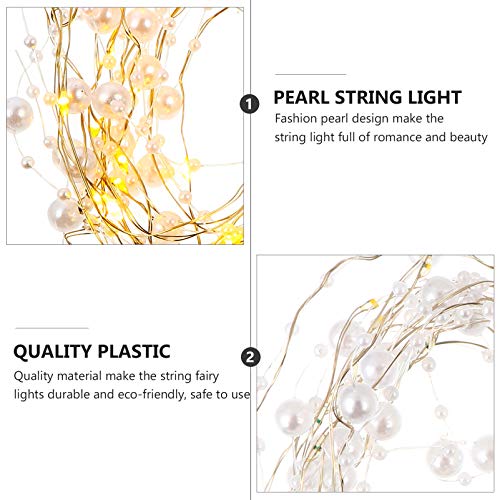 Mobestech Fio de Cobre 20 LEDs, lâmpada de cordão de pérola decorativa para casa de casamento, quart