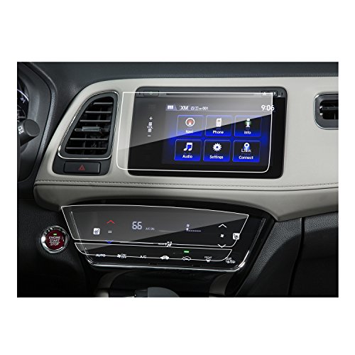 [4 Packs] 2016 2017 2018 Honda HR-V EX EXL Anti-glare Screen Protectors, RUIYA PET Center Touch Screen Protector [2 Packs Air Co