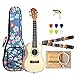 KEPOHK 23 Zoll Ukulele Mahagoni Paket mit Bag Strap 6 Picks für Konzert 4 Saiten Mini Hawaii Gitarre Zubehör 23 Zoll Ukulele Paket C.