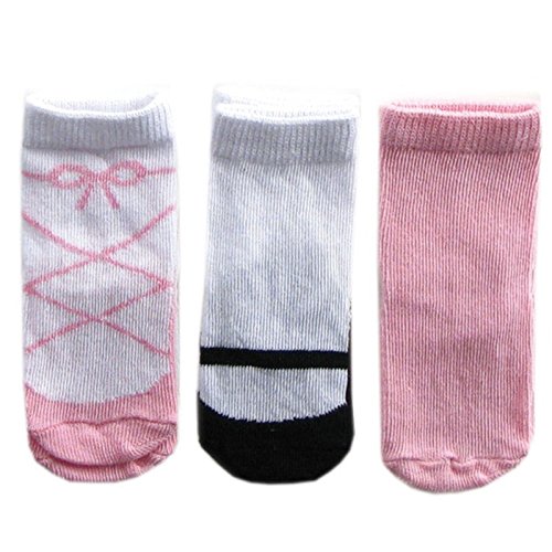 Luvable Friends Baby Girls' 3 Pack Shoe Socks, Pink, 18-36 Months