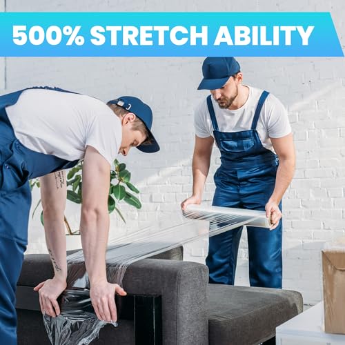 Image of TAPEBEAR Stretch Wrap Film 15 inch x 760Ft Shrink Wrap Roll Industrial Strength