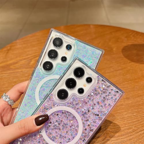 Coque paillettes Galaxy S24 Ultra protège-objectif antichoc kaki