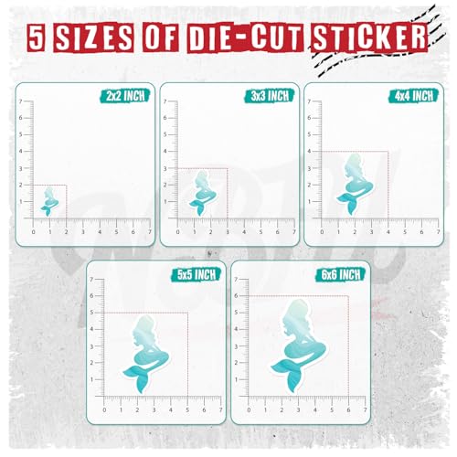 Image of Beautiful Mermaid 1 (Set of 3) Waterproof Vinyl Die-Cut Sticker 2 inch x 1.3 inch for Laptop Water Bottle Tumbler Phone Case Car Skateboard Bumper Cute Retro Teens Adults Aesthetic Indoor Outdoor Kids Adults