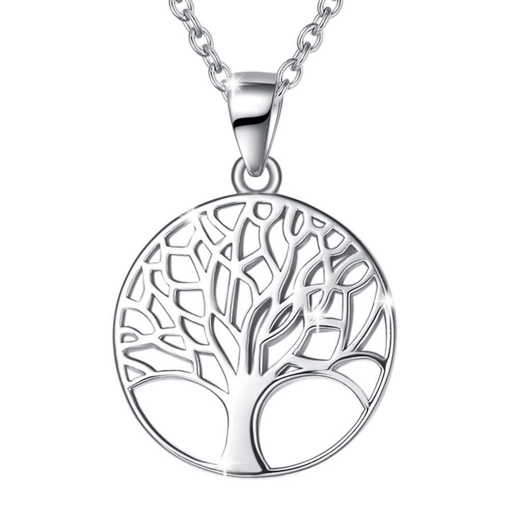Albero Della Vita Ciondolo Collana per Donna in Argento 925 - Catena Lunghezza: 40 + 5 cm