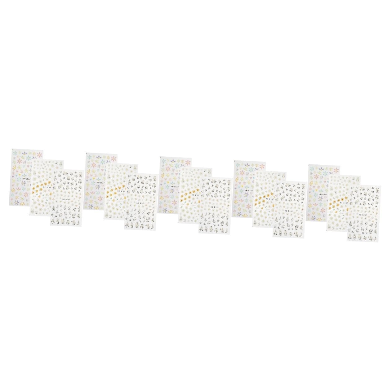 SHERCHPRY 5 Set Adesivi Per Unghie Con Floreali Decorazioni Per Nail Art Adesivi Per Manicure Per Feste E Speciali 3 Pezzi*5