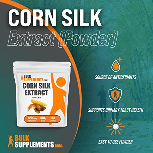 Bulksupplements.com Corn Silk Extract Powder - Herbal Supplement, Zea Mays - Pure, Gluten Free - 1200Mg Per Serving, 83 Servings (100 Grams - 3.5 Oz) #TOP2