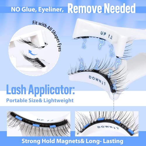 JIMIRE Wispy Magnetic Lashes - No Glue Needed, Reusable Pair Pack