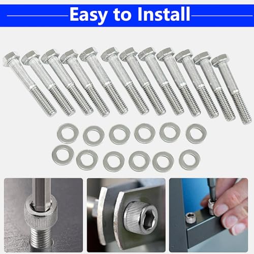 Image of Hex Bolt Kit for Ford 260 289 302 Carbureted Engine 1985 & Older | 228 Pcs Nuts & Bolts, 304 Stainless Steel, fits 260 289 302 Engines with a Passenger side water pump (Lower Radiator Hose)