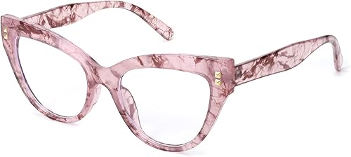 FEISEDY Gafas de computadora con bloqueo de luz azul de gran tamaño para mujer, marco antifatiga ocular B2323