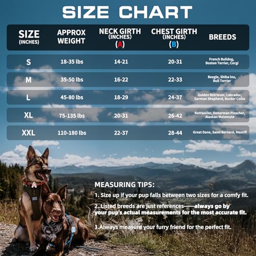Image of Auroth Tactical Harness for Large Dogs No Pull Adjustable Pet Harness Reflective K9 Working Training Easy Control Pet Vest Military Service Dog Harnesses Black L
