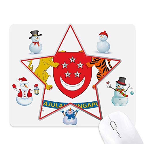 Tapis de souris Singapour motif bonhomme de neige cadeau idéal pour collègue