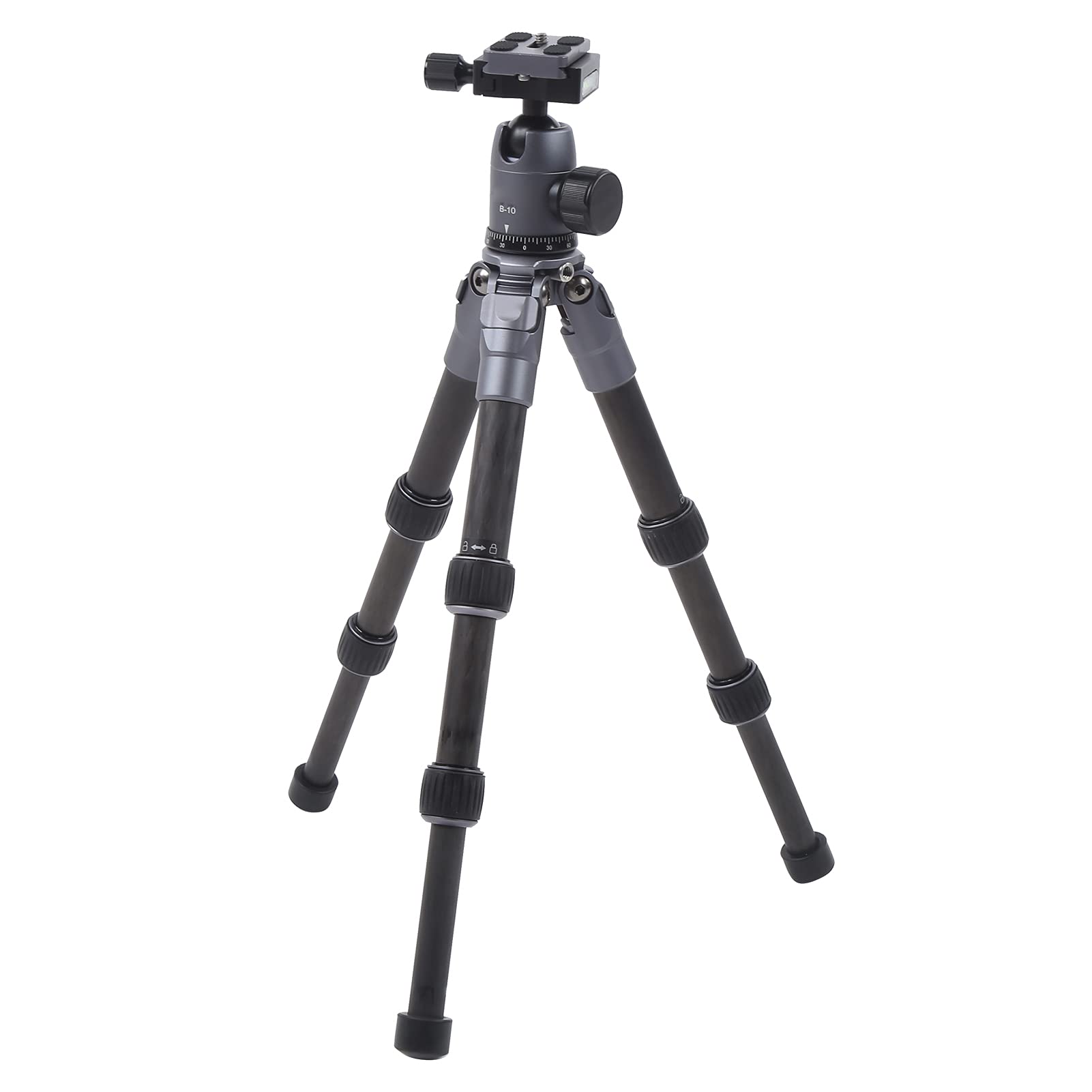 Trípode de Fibra de Carbono con Cabezal Esférico Mini Soporte Compacto para Cámaras DSLR Ideal para Fotografía de Viajes de 30 Cm a 42,5 Cm