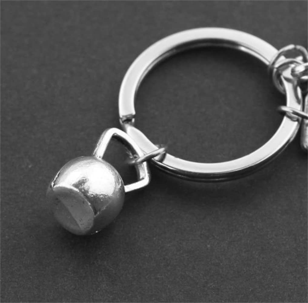 Sport Barbell Dumbbell Fitness Gewichtheben Gym Schlüsselanhänger Charm Strong Is Bealtiful Fitness Schlüsselanhänger Charm Geschenk Coach Edelstahl Fitness Schlüsselanhänger, silber, M