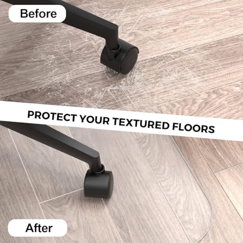 Alfombrilla de PVC transparente para silla de oficina y tapete protector de madera rectangular 5