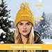 WDAIYEK Slouchy Chunky Knit Beanie with Pom Pom - Cozy Winter Bobble Hat for Women and Men Yellow