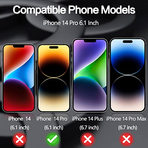 Image of 2-Pack Privacy Screen Protector for iPhone 14 Pro Private Full Screen Protector Tempered Glass Accessories [6.1 Inch], 2 Pack 9H Shatterproof Privacy Screen Film