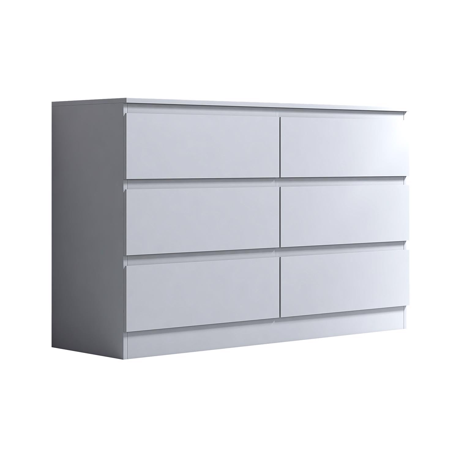 FWStyle Matt White 6 Drawer Chest of Drawers 77 x 110 x 40cm — image 1