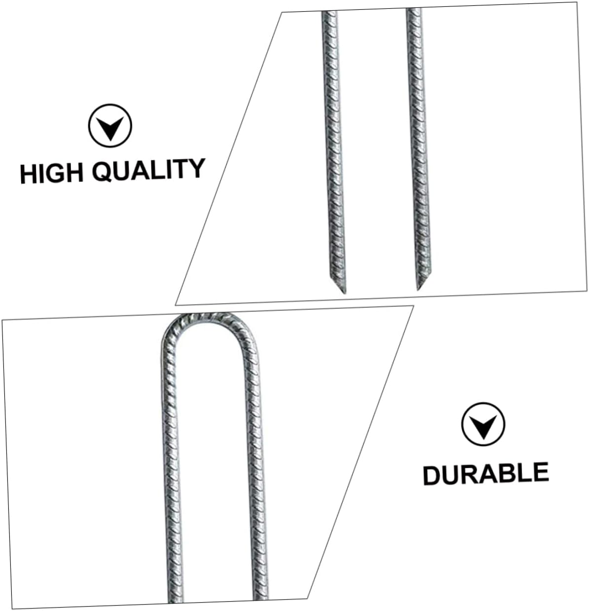 BESPORTBLE 4pcs Tent Pegs for Heavy Duty Tent Stakes Nail Anchor Car Camping Tent Steel Peg Stake U Shape Tent Stake Outdoor Lightweight Tent Stakes Heavy Duty Ground Galvanized Steel Silver